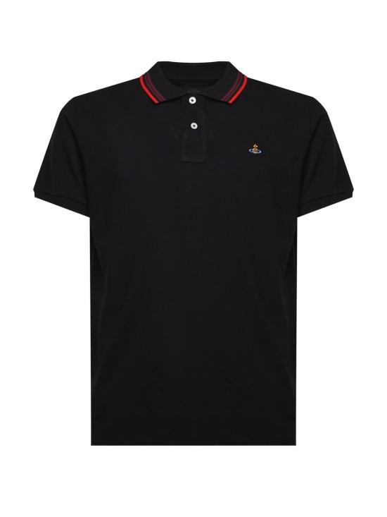  비비안웨스트우드 폴로 티셔츠 비비안 웨스트우드 클래식 코튼 폴로 셔츠 블랙