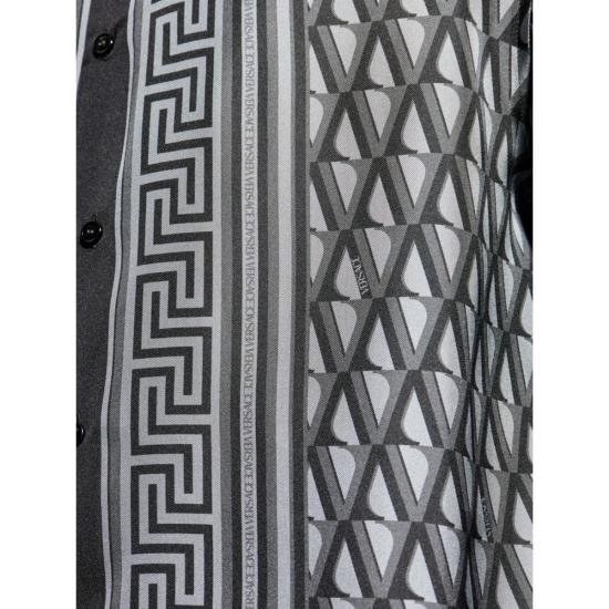  베르사체 긴팔 셔츠 Versace V Greca 셔츠 그레이/블랙 - VERSACE