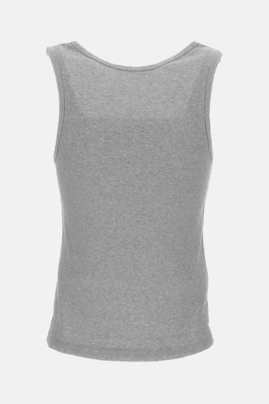  메종키츠네 민소매 티셔츠 메종 키츠네 베이비 폭스 골지 탱크탑 그레이 - MAISON KITSUNE