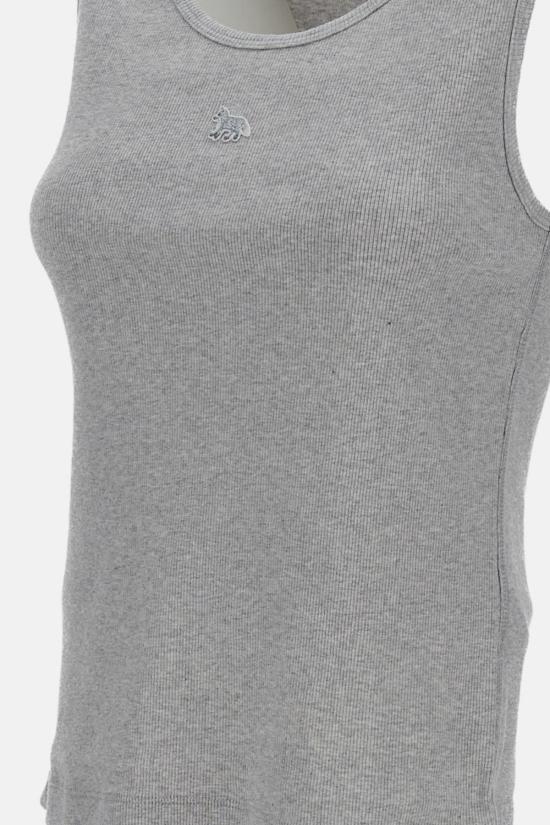  메종키츠네 민소매 티셔츠 메종 키츠네 베이비 폭스 골지 탱크탑 그레이 - MAISON KITSUNE