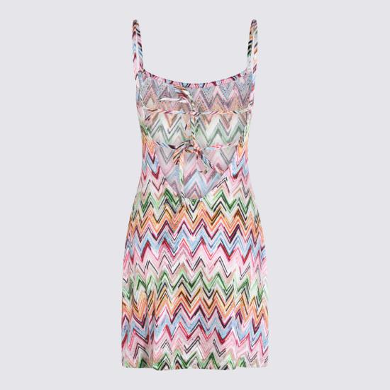  미소니 숏 원피스 미쏘니 멀티컬러 미니 드레스 레드 - MISSONI