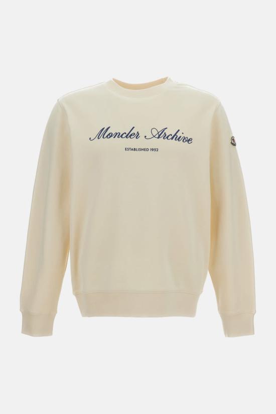  몽클레어 긴팔 티셔츠 크루넥 스웨트셔츠 화이트