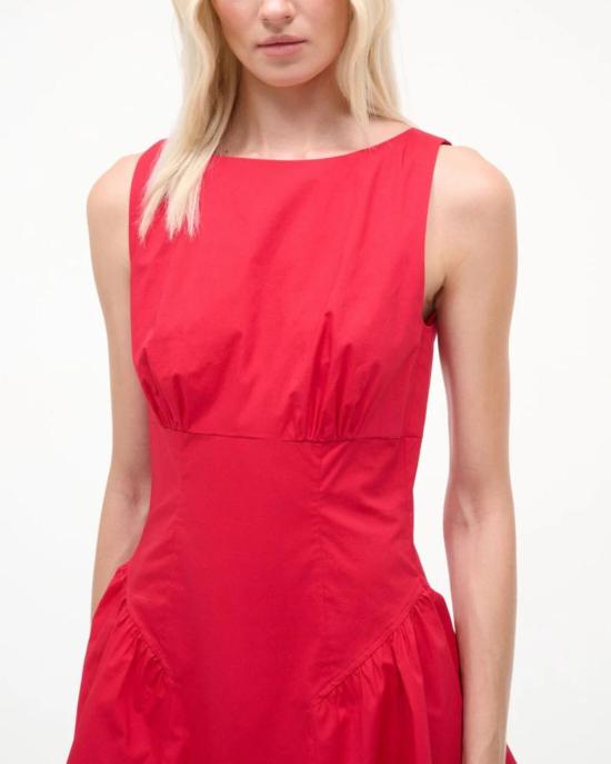  스타우드 숏 원피스 스토드 그웬 미니 드레스 체리 레드 - STAUD