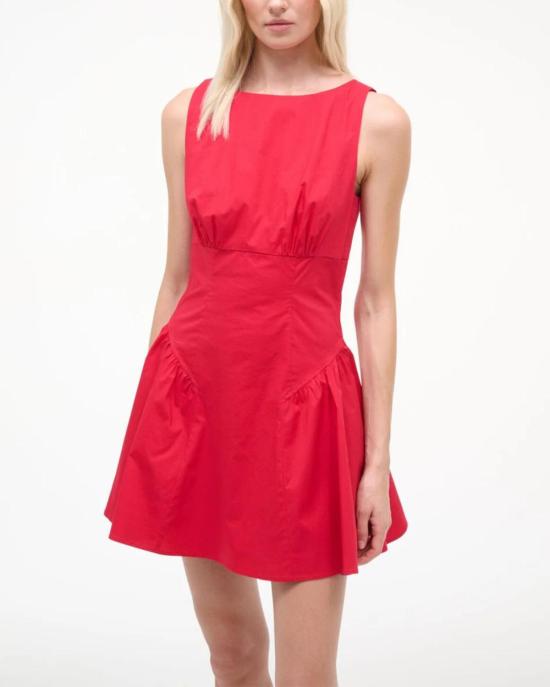  스타우드 숏 원피스 스토드 그웬 미니 드레스 체리 레드 - STAUD