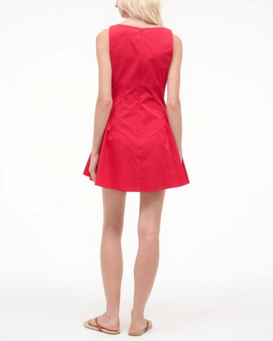  스타우드 숏 원피스 스토드 그웬 미니 드레스 체리 레드 - STAUD