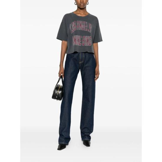  애니빙 반팔 티셔츠 아니네 빙 티셔츠 회색/빨간색 - ANINE BING