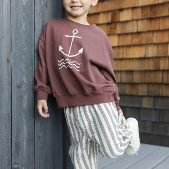  [키즈] Rylee + Cru 트레이닝/조거 팬츠 키즈 라일리 + 크루 로리  브라운 스트라이프 - RYLEE AND CRU