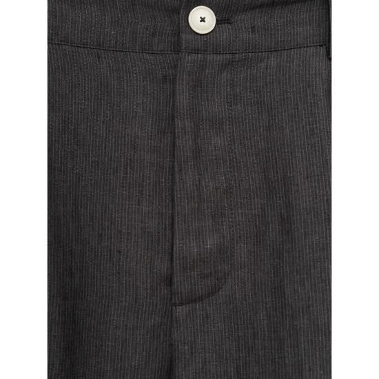  자크뮈스 스트레이트 팬츠 주름 핀스트라이프 팬츠 그레이 - JACQUEMUS