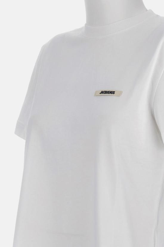  자크뮈스 반팔 티셔츠 르 티셔츠 그로스 그레인 맥 티셔츠 화이트 - JACQUEMUS