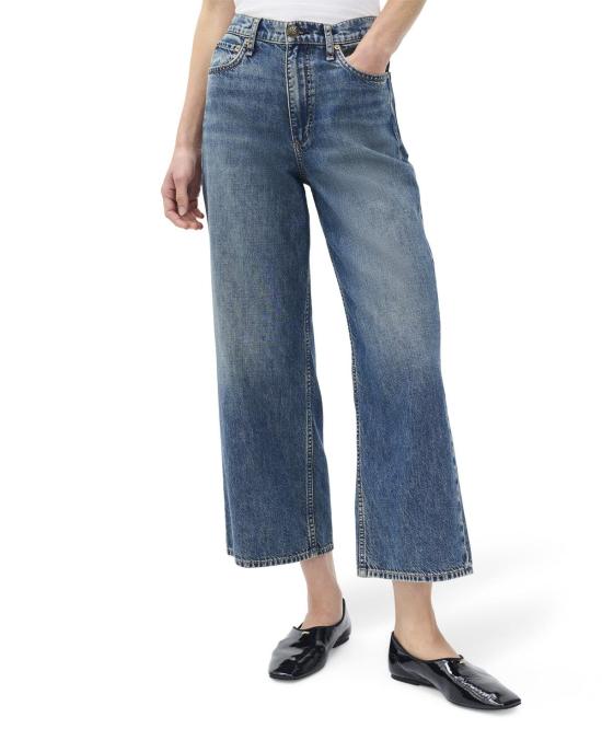  메이블앤모스 데님 팬츠 메이블 앤 모스 앤디 와이드 레그 앵클 진 - MABEL AND MOSS