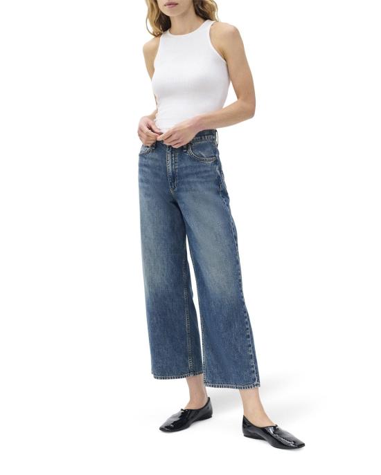  메이블앤모스 데님 팬츠 메이블 앤 모스 앤디 와이드 레그 앵클 진 - MABEL AND MOSS