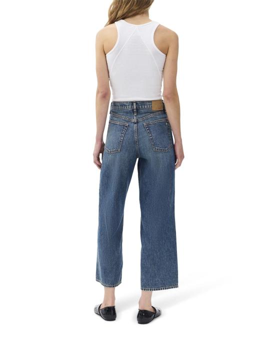  메이블앤모스 데님 팬츠 메이블 앤 모스 앤디 와이드 레그 앵클 진 - MABEL AND MOSS