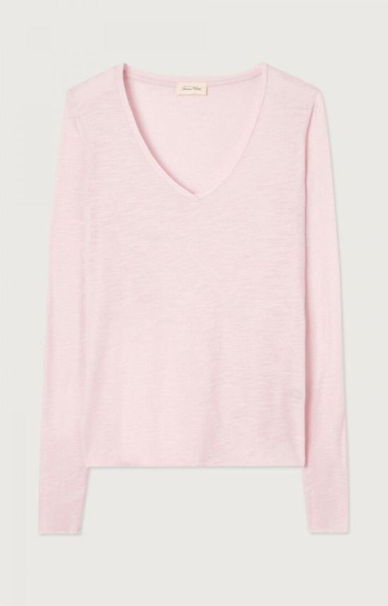  아메리칸 빈티지 긴팔 티셔츠 잭슨빌 긴팔 브이넥 티셔츠 빈티지 마시멜로 - AMERICAN VINTAGE