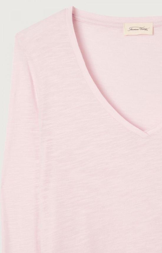  아메리칸 빈티지 긴팔 티셔츠 잭슨빌 긴팔 브이넥 티셔츠 빈티지 마시멜로 - AMERICAN VINTAGE