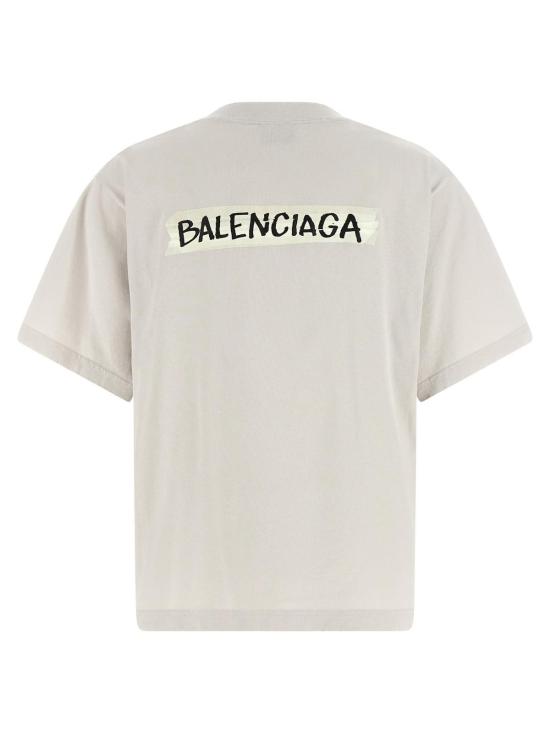  발렌시아가 반팔 티셔츠 마스킹 테이프 티셔츠 그레이 - BALENCIAGA