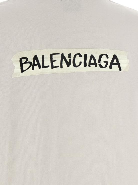  발렌시아가 반팔 티셔츠 마스킹 테이프 티셔츠 그레이 - BALENCIAGA