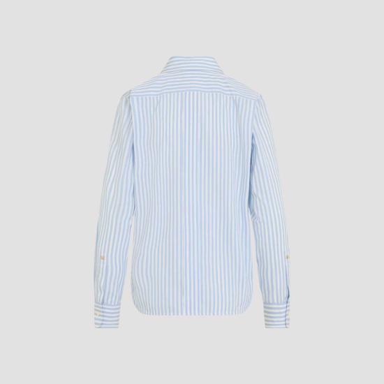  막스마라 셔츠 아체니 스트라이프 셔츠 라이트 블루/화이트 - MAX MARA