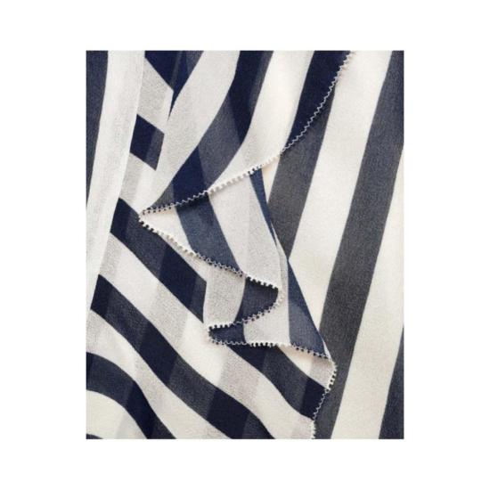  셀프 포트레이트 롱 원피스 네이비 스트라이프 조젯 맥시 드레스 - SELF PORTRAIT