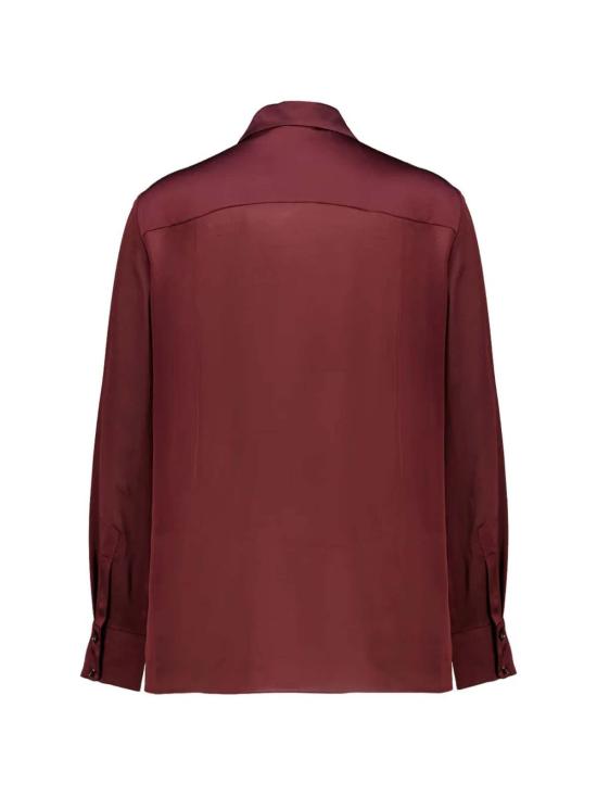  짐머만 블라우스 루나 새틴 셔츠 와인 - ZIMMERMANN