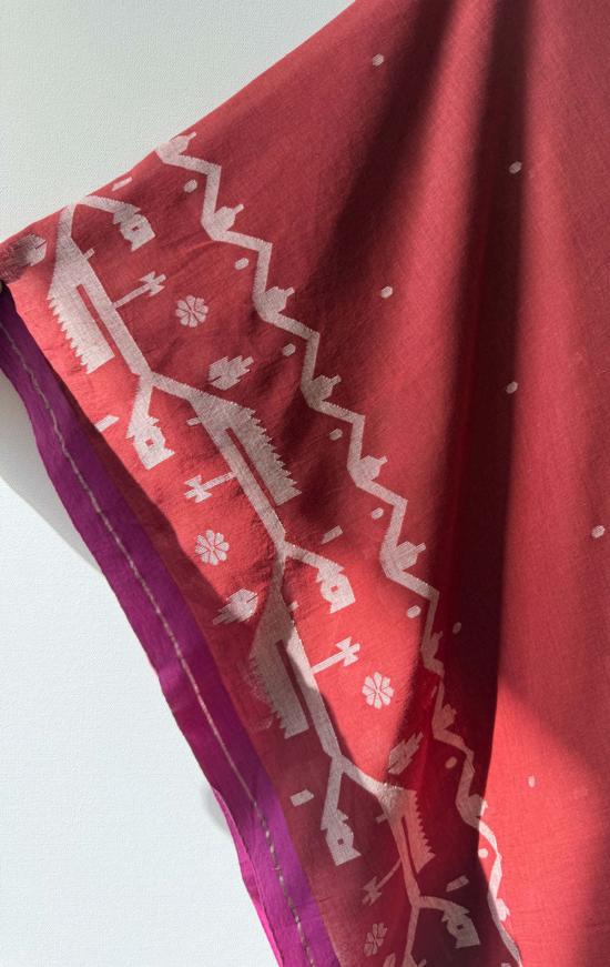  투 롱 원피스 핫핑크 테두리가 있는 빨간색 잠다니 카프탄 두 벌 - TWO