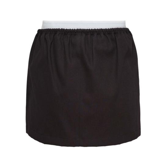  알렉산더 왕 숏 스커트 미드라이즈 미니 로고 엘라스틱 스커트 블랙 - ALEXANDER WANG