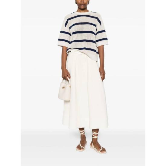  브루넬로 쿠치넬리 미디 스커트 Brunello Cucinelli  화이트 - BRUNELLO CUCINELLI