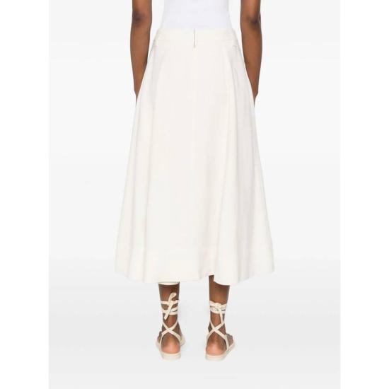  브루넬로 쿠치넬리 미디 스커트 Brunello Cucinelli  화이트 - BRUNELLO CUCINELLI