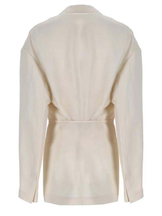  브루넬로 쿠치넬리 자켓 Brunello Cucinelli 벨티드 재킷 아이보리 - BRUNELLO CUCINELLI