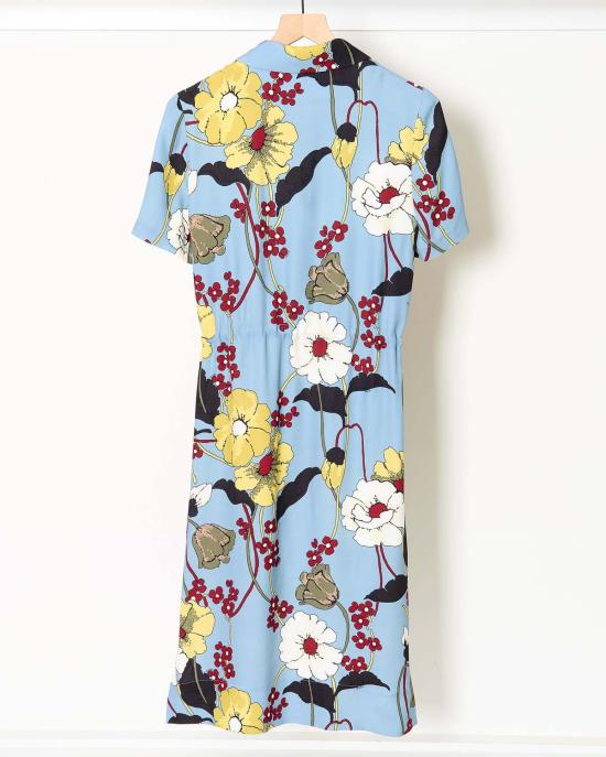  마르니 미디 원피스 블루 플로럴 드레스 - MARNI