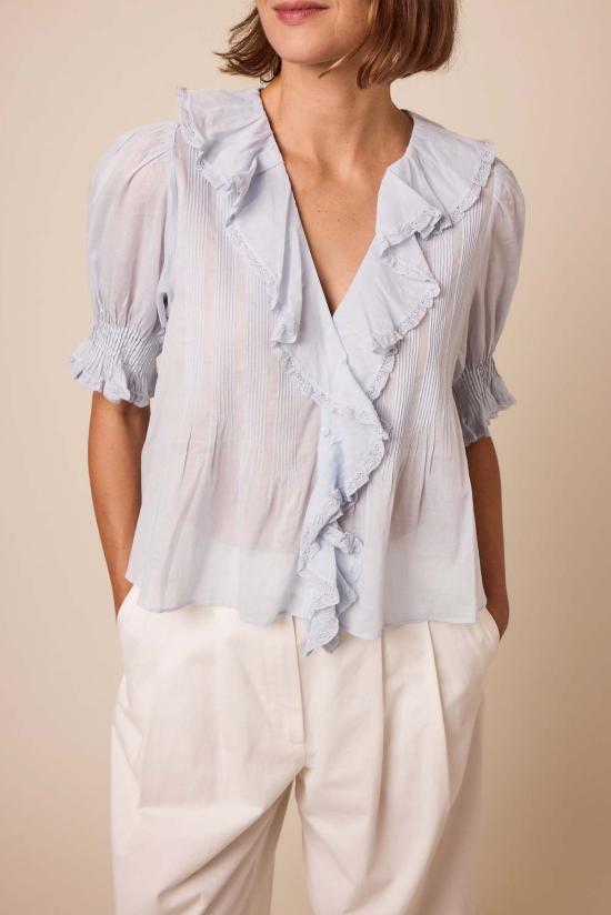  도엔 블라우스 앙리 탑 앨리스 블루