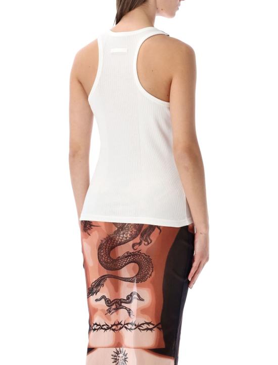  장 폴 고티에 민소매 티셔츠 골지 버클 탱크탑 화이트 - JEAN PAUL GAULTIER