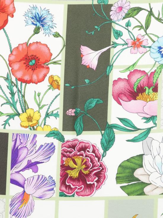  구찌 머플러/스카프 프린트 실크 풀라드 스카프 그린 - GUCCI