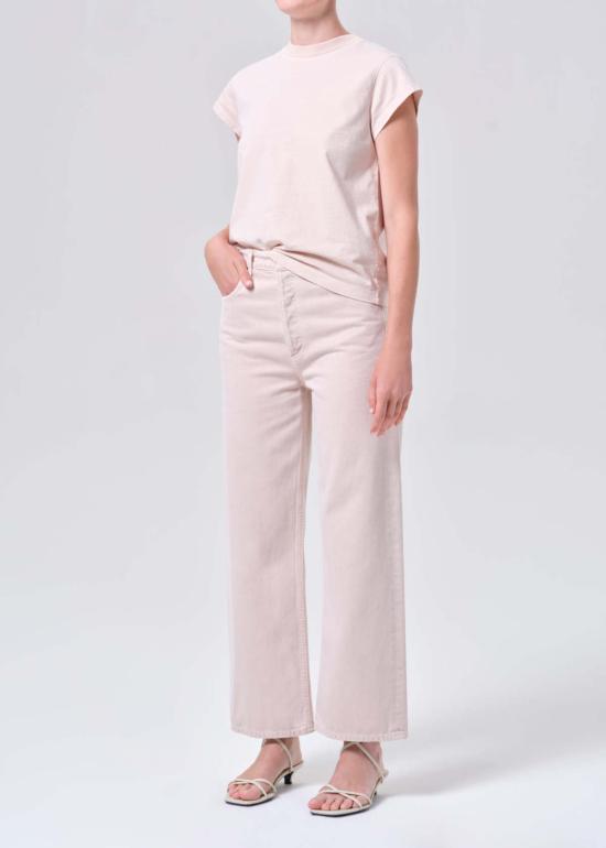  에이골디 반팔 티셔츠 아골드 롱 라인 브라이스 캡 슬리브 티셔츠 파운데이션 - AGOLDE