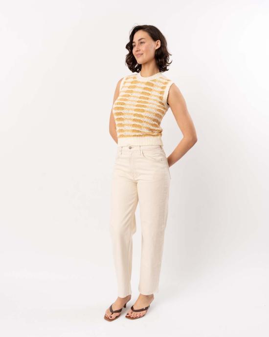  울라 존슨 블라우스 파트리치아 슬릭 니트 탑 비치 - ULLA JOHNSON