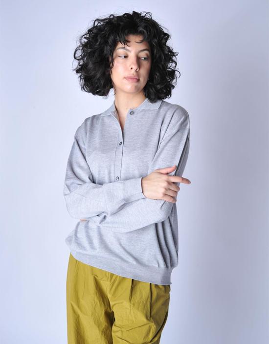  소피 드후레 스웨터 소피 드후어 모스 폴로  그레이