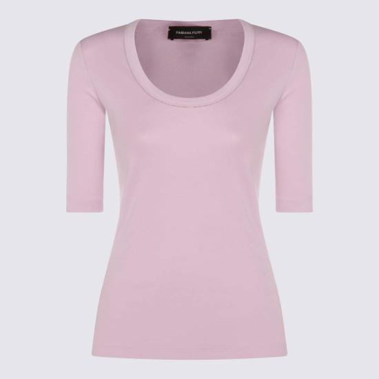  파비아나 필리피 민소매 티셔츠 코튼 탱크탑 핑크