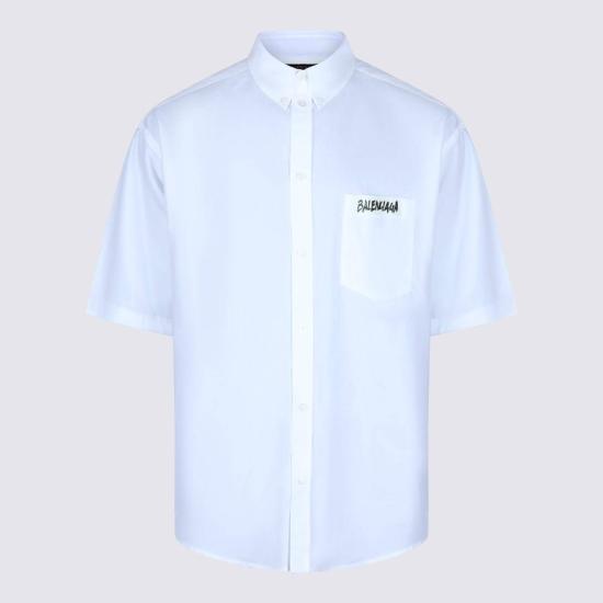  발렌시아가 반팔 셔츠 코튼  화이트