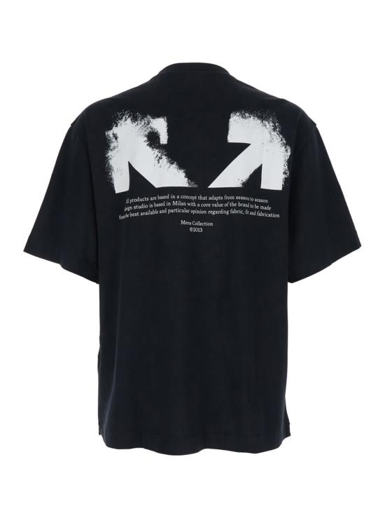  오프화이트 반팔 티셔츠 크루넥 로고 티셔츠 블랙 - OFF WHITE