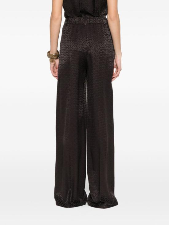  구찌 스트레이트 팬츠 호스빗 실크 팬츠 브라운 - GUCCI