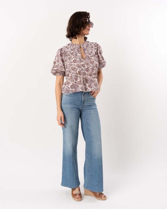  울라 존슨 블라우스 엘비 반팔 탑 메도우 - ULLA JOHNSON