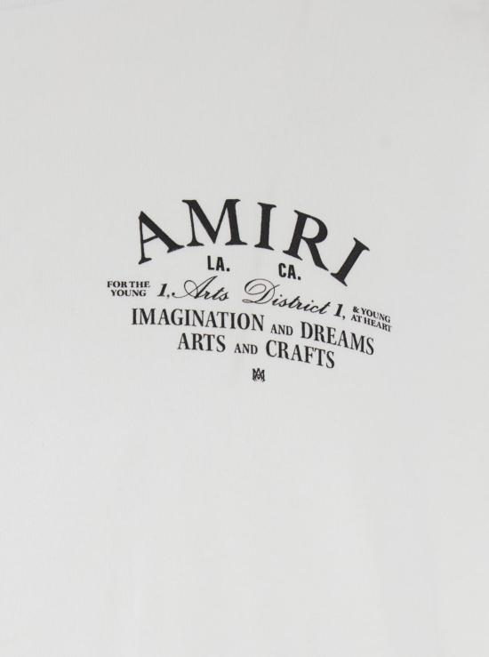  아미리 반팔 티셔츠 크루넥 로고 티셔츠 화이트 - AMIRI