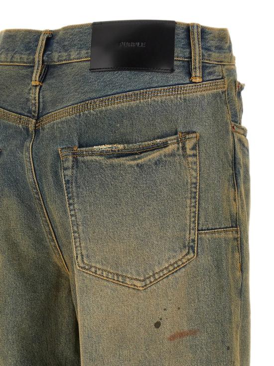  퍼플 브랜드 데님 팬츠 퍼플 P011 더티 오일 리페어 진 옐로우 - PURPLE BRAND