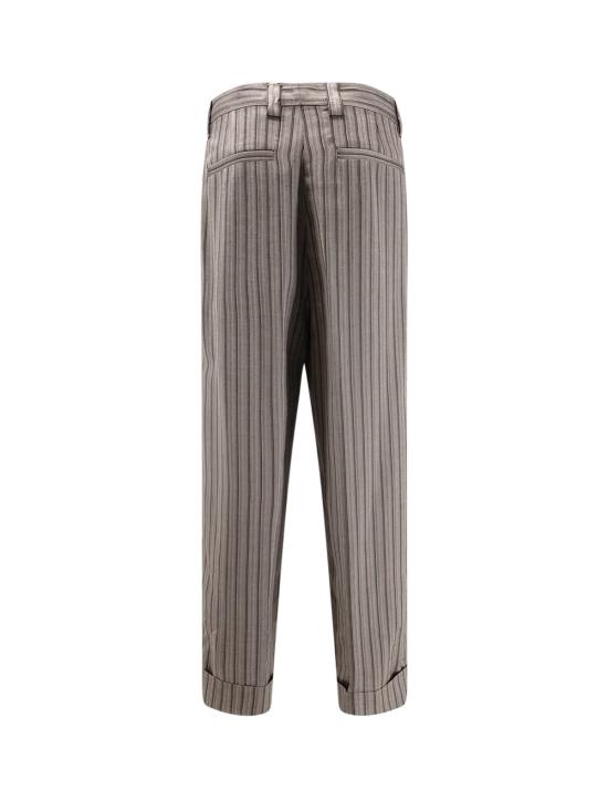  드리스 반 노튼 스트레이트 팬츠 드리스 반 노텐 스트라이프 패턴 파코라 비스코스 팬츠 (그레이) - DRIES VAN NOTEN