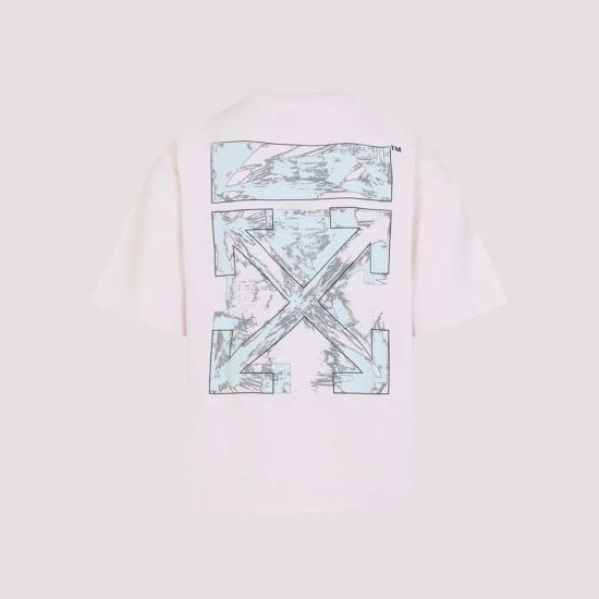  오프화이트 반팔 티셔츠 오프 화이트 러브드 페인트 애로우즈 스케이트 티셔츠 페이드 아웃 모브 - OFF WHITE