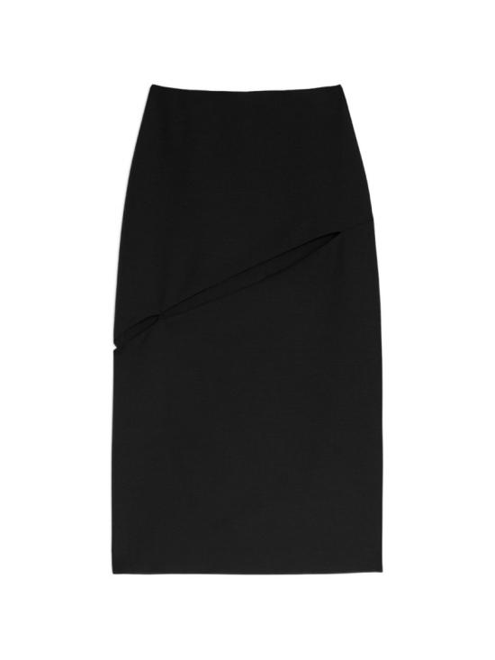 26SS 질샌더 미디 스커트 J03MA0294J40330001 Black