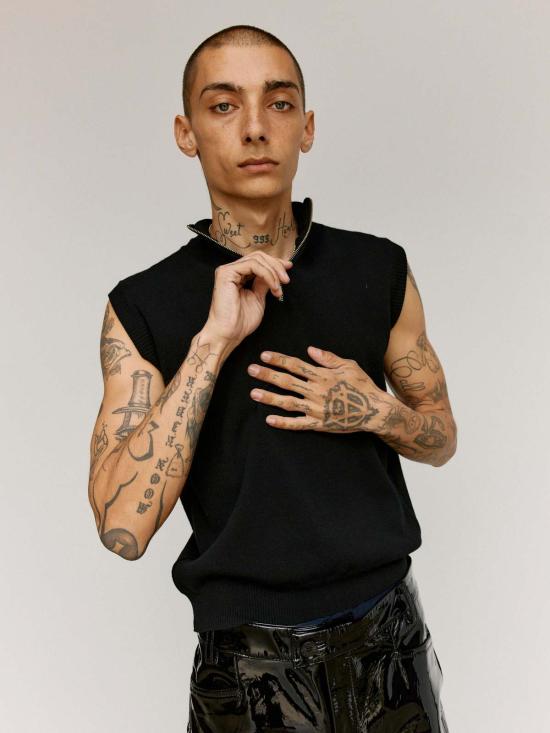  어니스트 더블유 베이커 폴로 티셔츠 어니스트 W. 베이커 비스코스 지퍼 민소매 폴로 셔츠 - ERNEST W. BAKER