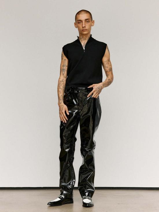  어니스트 더블유 베이커 폴로 티셔츠 어니스트 W. 베이커 비스코스 지퍼 민소매 폴로 셔츠 - ERNEST W. BAKER