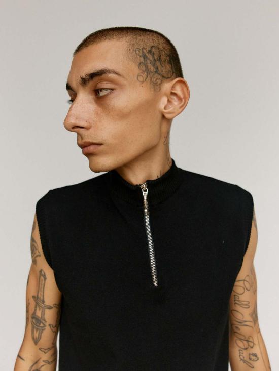  어니스트 더블유 베이커 폴로 티셔츠 어니스트 W. 베이커 비스코스 지퍼 민소매 폴로 셔츠 - ERNEST W. BAKER