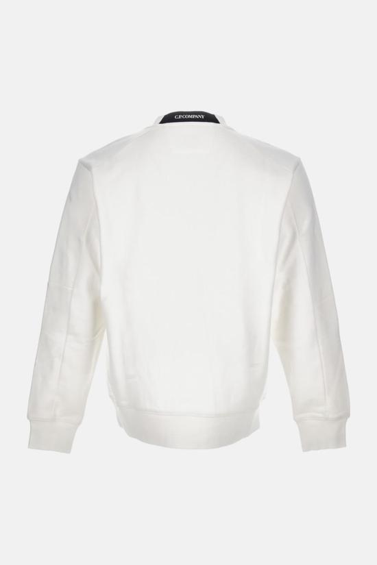  씨피 컴퍼니 긴팔 티셔츠 C.P. 컴퍼니 크루넥 스웨트셔츠 화이트 - C.P. COMPANY