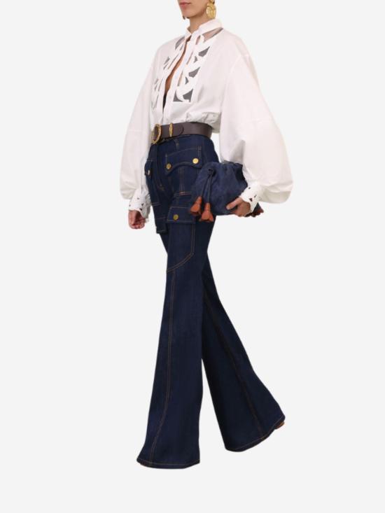  짐머만 블라우스 지머만 루나 아플리케  아이보리 - ZIMMERMANN